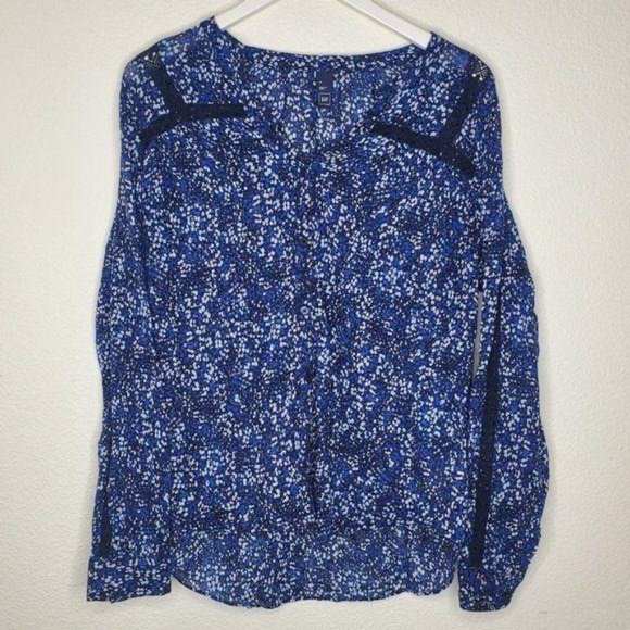 GAP Tops - Gap Blue Black Peasant Blouse